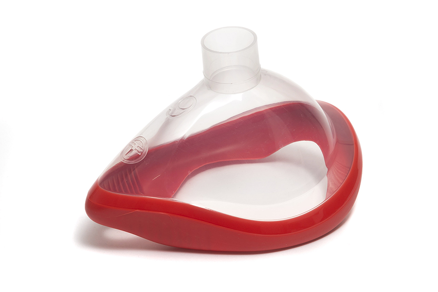 ClearLite™, anaesthetic face mask, size 6, extra large adult, red seal, no hook ring, 22F