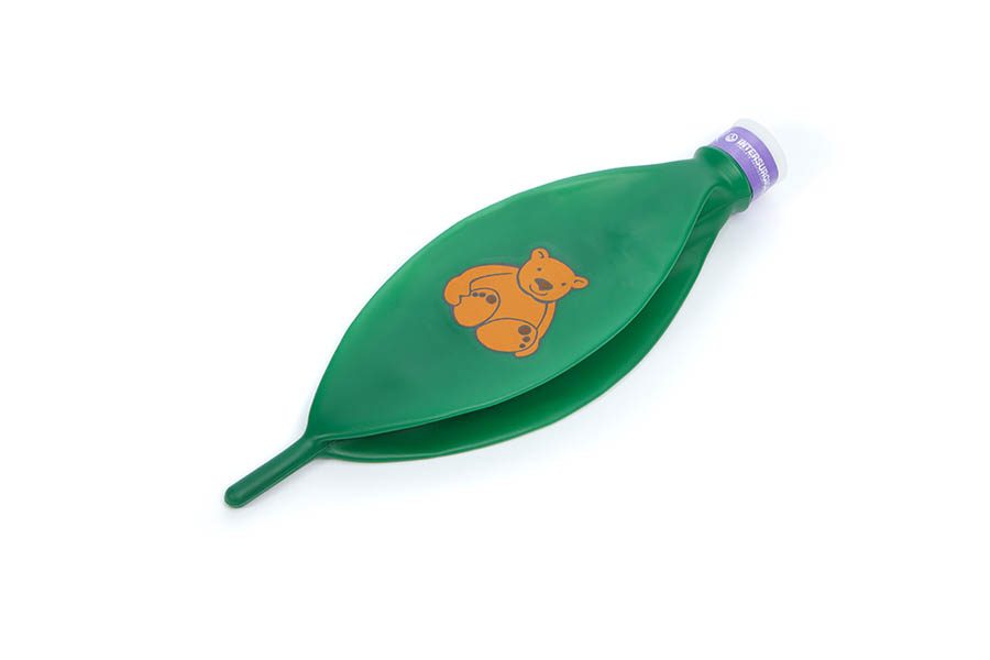 Reservoir bag, 0.5L with anti occlusion cage mount and teddy bear design, 15F neck
