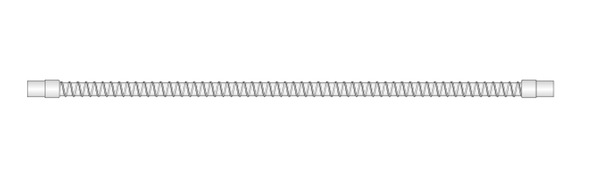 22mm Smoothbore polypropylene tube with soft end connectors, 22F-22F, 1.8m