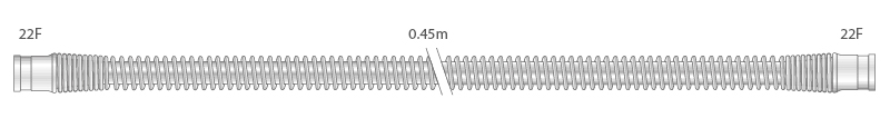 22mm adult, clear silicone tube, ≥ 0.45m