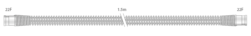 22mm adult, clear silicone tube, ≥ 1.5m