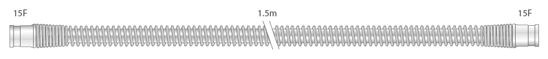 15mm paediatric, clear silicone tube, ≥ 1.5m